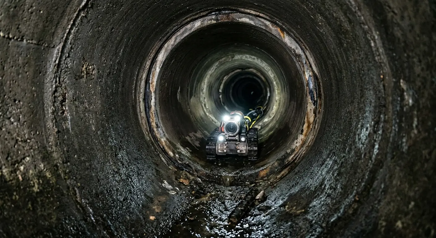 Robotic sewer camera inspecting pipe interior for Sewer Line Repair in Everett